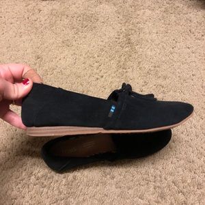 TOMS Black Suede Kelli flats
